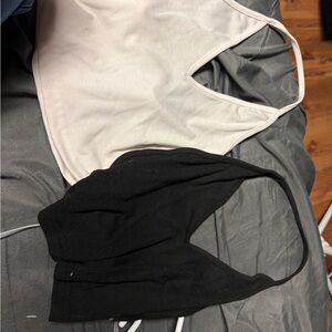 Black and White Ribbed Tank Tops